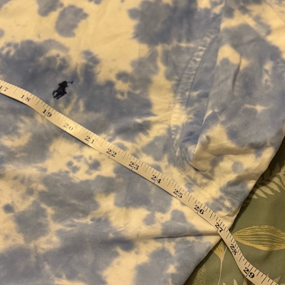 Polo Ralph Lauren Men’s XL Short Sleeve Button Down Shirt Blue Tie Dye Casual - Picture 8 of 10